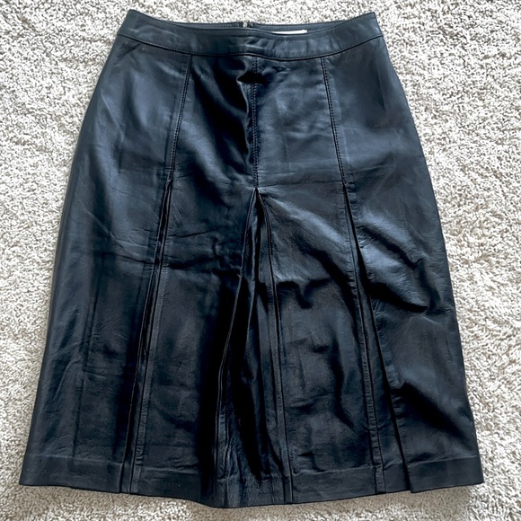 new with tag 3.1 Phillip Lam Black Leather A-line Midi Skirt 🖤 - Picture 2 of 12